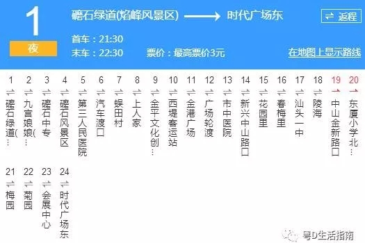 汕頭夜1路公交車