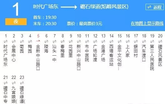 汕頭夜1路公交車