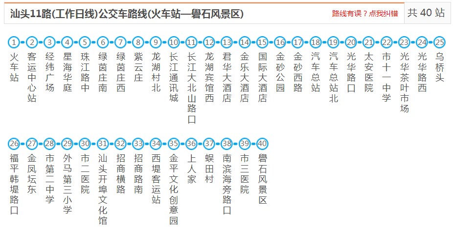 汕頭11路_汕頭11路公交車路線_汕頭公交車線路查詢