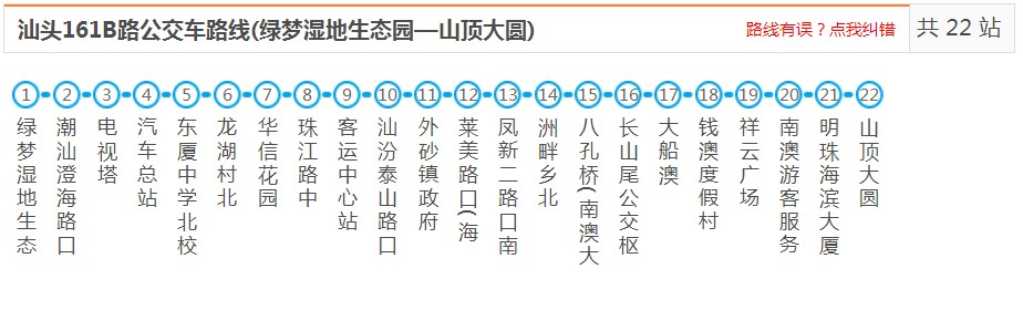 汕頭161B路_汕頭161B路公交車路線_汕頭-南澳公交查詢