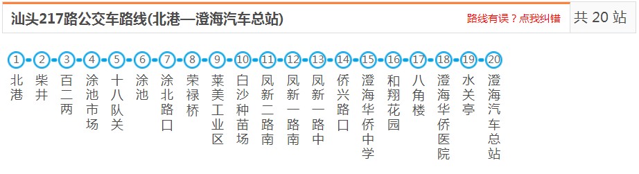 汕頭澄海217路_汕頭217路公交車路線_汕頭公交查詢