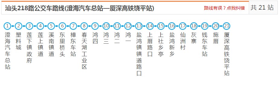 汕頭澄海218路_汕頭218路公交車路線_汕頭公交查詢