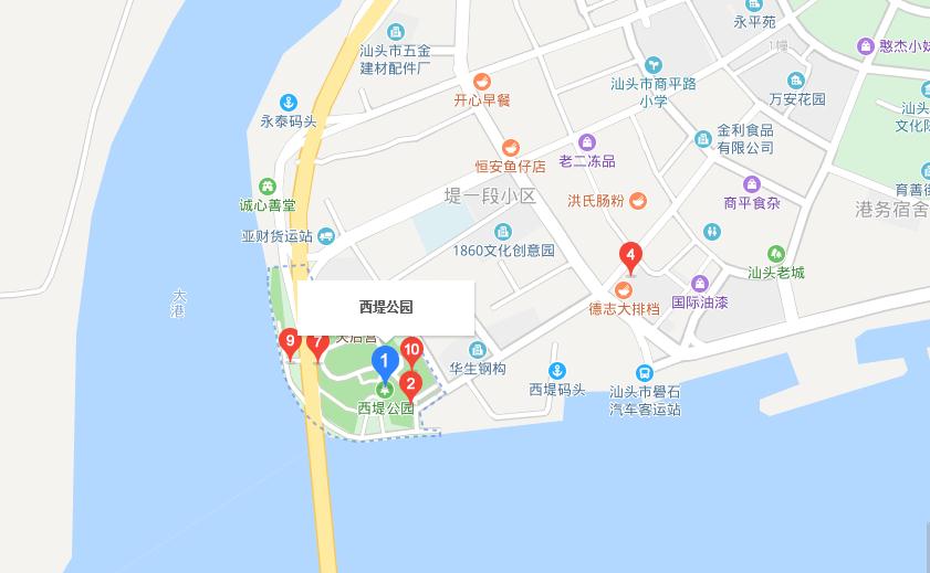 汕頭西堤公園交通指引